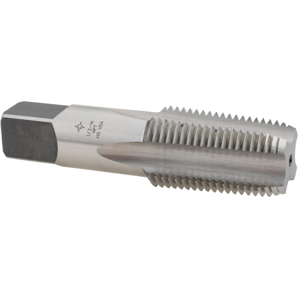 Cleveland C64041 Standard Pipe Tap 1/2-14, NPT, 4 Flutes, High Speed Steel, Bright/Uncoated