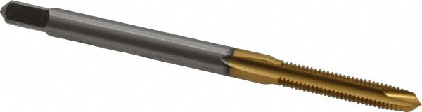 Kennametal 1545211 Spiral Point Tap M3x0.5 Metric Coarse, 2 Flutes, Plug Chamfer, 6H Class of Fit, HSS, TiN Coated