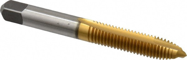 Kennametal 1545009 Spiral Point Tap M8x1.25 Metric Coarse, 2 Flutes, Plug Chamfer, 6H Class of Fit, HSS, TiN Coated
