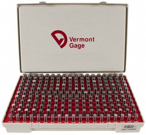Vermont Gage 102200400 Class ZZ Plug Gage Set 10 to 13.98 mm Range, 200 Pc