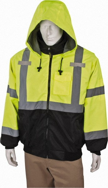 OccuNomix LUX-ETJBJR-BYL Cold Weather & High Visibility Jacket Size Large, Polyester, Zipper Closure