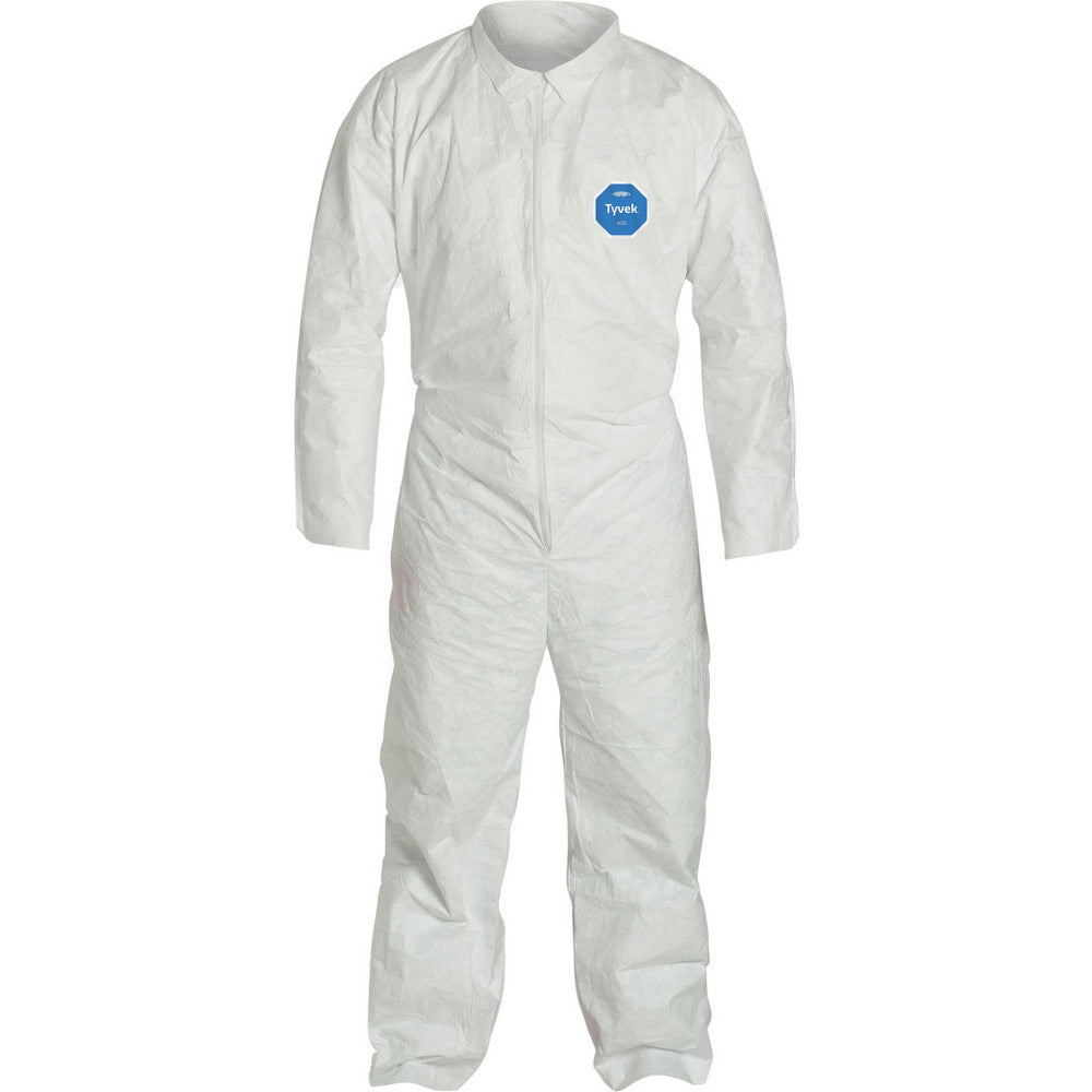Dupont TY120SWH2X002500 Disposable Coveralls Particle Protection Protection, Size 2X-Large, 1.2000 oz, Tyvek 400, Zipper & Stormflaps Closure