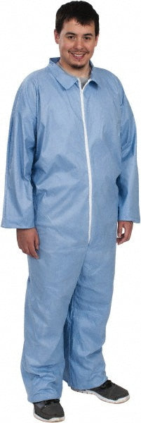 Dupont TM120SBULG002500 Disposable Coveralls Flame & Retardant Protection, Size Large, 2.4000 oz, ProShield 6 SFR, Stormflaps Closure