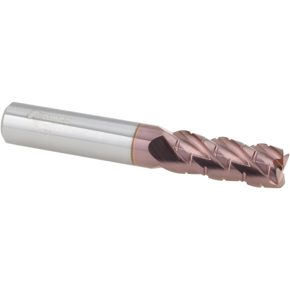 ProMax 120-02412 Roughing & Finishing End Mill 3/8" Dia, 4 Flutes, 0.02" Corner Radius, Corner Radius End, Solid Carbide
