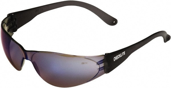 MCR Safety CL118 Safety Glasses Scratch-Resistant, Polycarbonate, Blue Mirror Lenses, Frameless