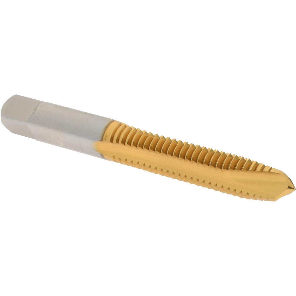 Hertel K008443AS25 Spiral Point Tap 3/8-16 UNC, 3 Flutes, Plug Chamfer, 3B Class of Fit, HSS, TiN Coated