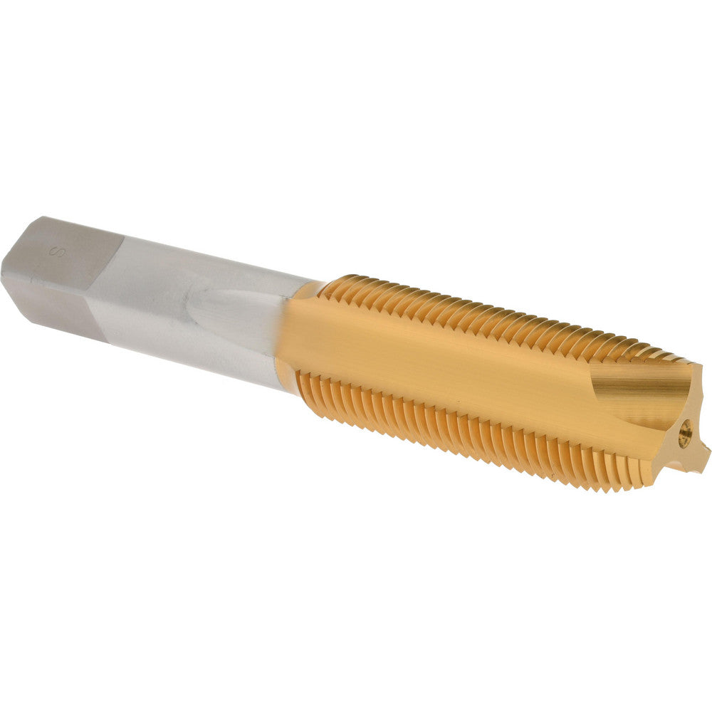 Hertel K013060AS25 Spiral Point Tap 7/8-14 UNF, 3 Flutes, Plug Chamfer, 3B Class of Fit, HSS, TiN Coated