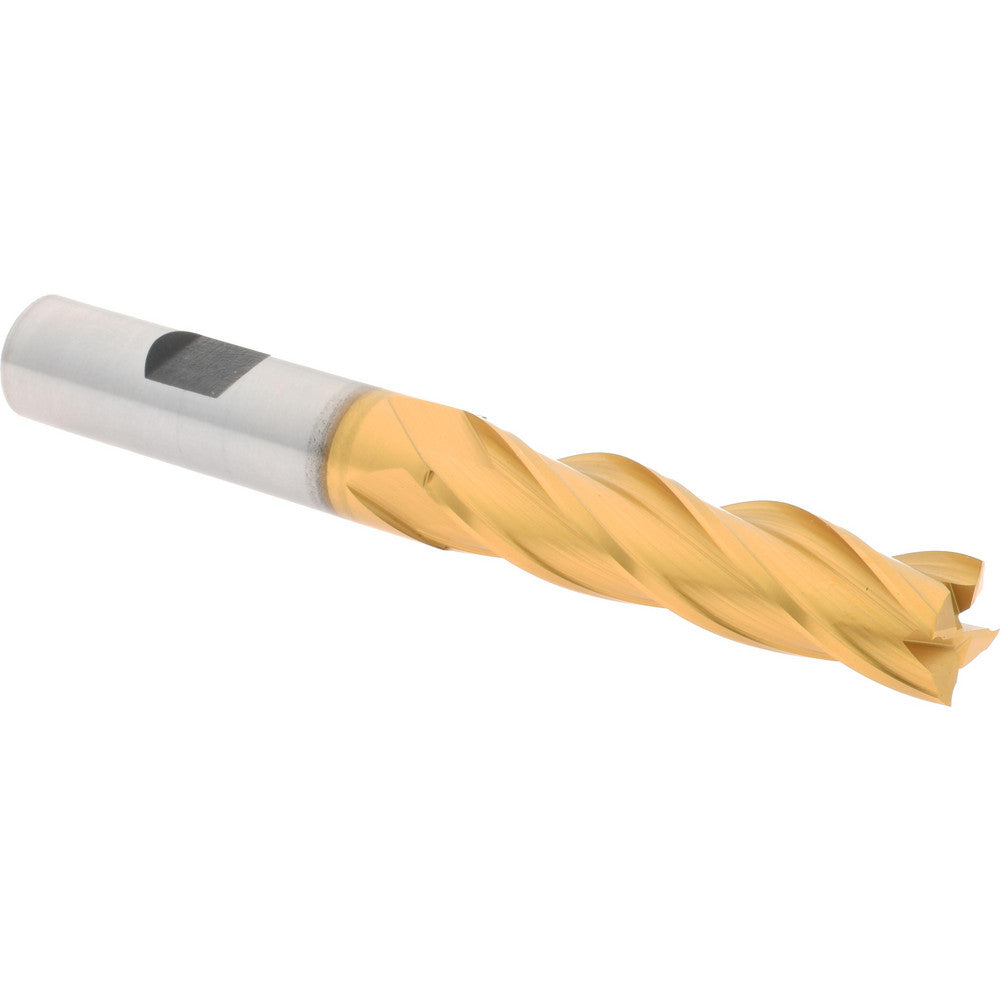 Hertel E4040032 Square End Mill 1/2'' Dia, 2'' LOC, 1/2'' Shank Dia, 4'' OAL, 4 Flutes, Cobalt