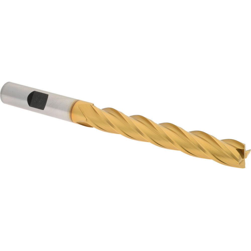Hertel E4041024 Square End Mill 3/8'' Dia, 2-1/2'' LOC, 3/8'' Shank Dia, 4-1/4'' OAL, 4 Flutes, Cobalt