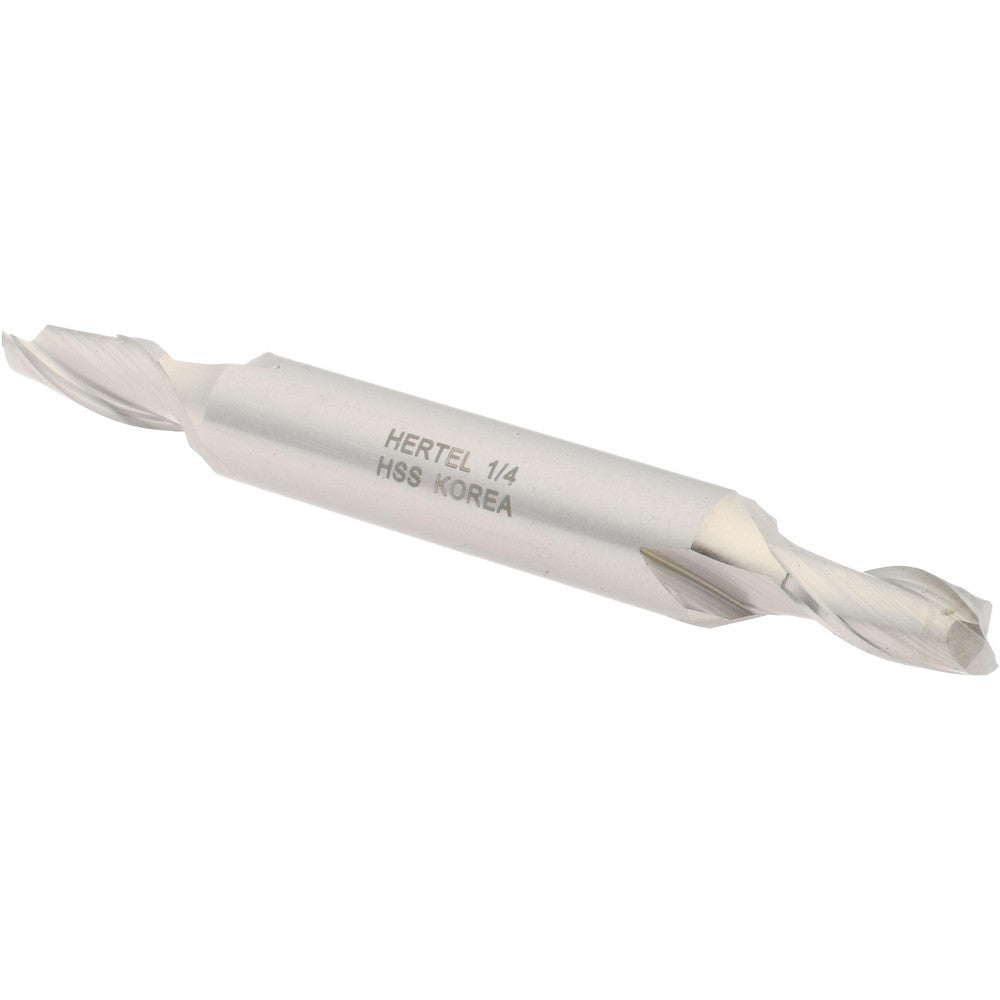 Hertel E1050016 Square End Mill 1/4'' Dia, 1/2'' LOC, 3/8'' Shank Dia, 3-1/8'' OAL, 2 Flutes, High Speed Steel
