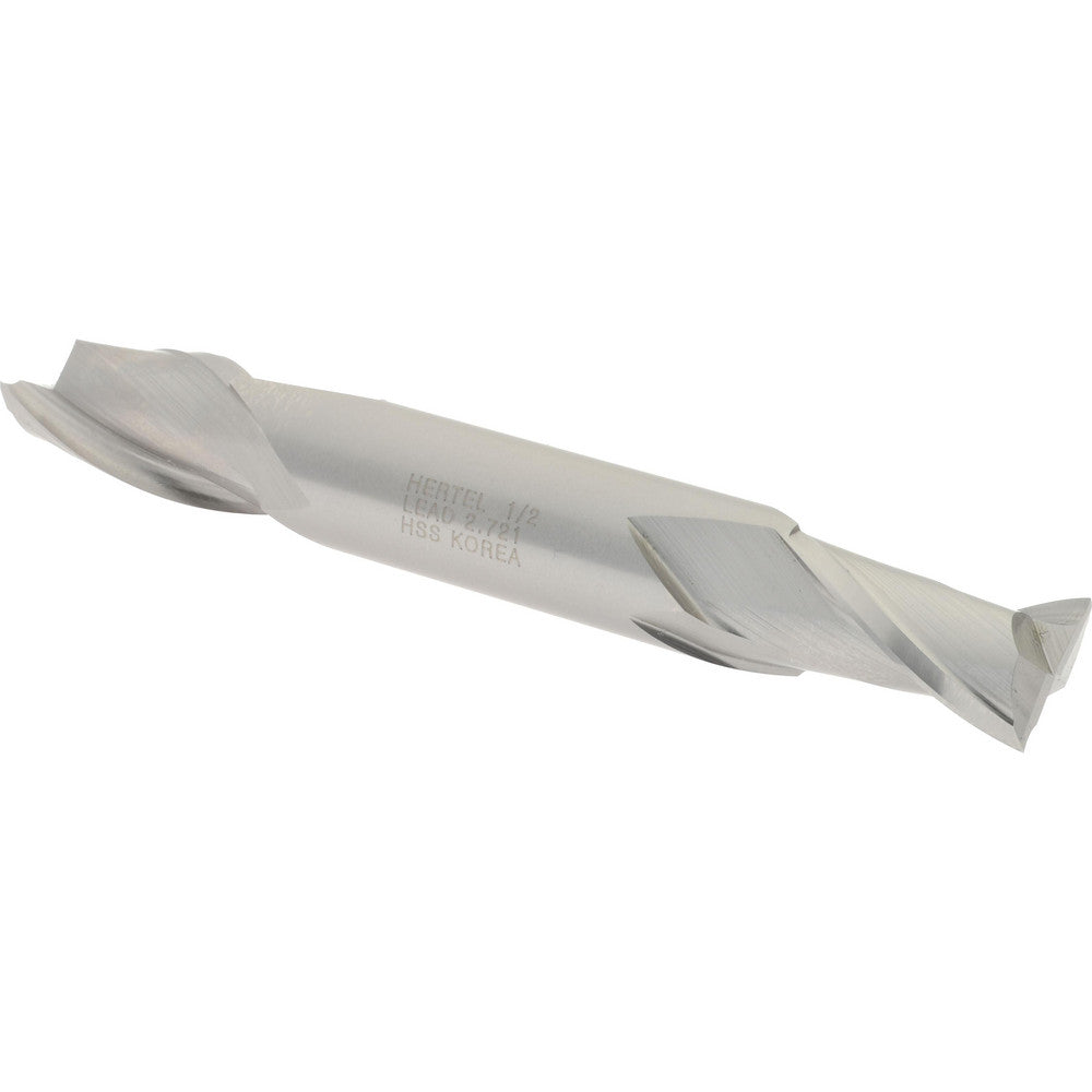 Hertel E1050032 Square End Mill 1/2'' Dia, 13/16'' LOC, 1/2'' Shank Dia, 3-3/4'' OAL, 2 Flutes, High Speed Steel