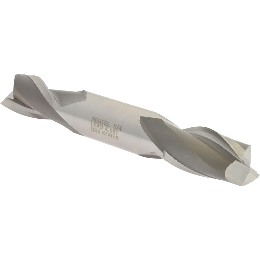 Hertel E1050048 Square End Mill 3/4'' Dia, 1-5/16'' LOC, 3/4'' Shank Dia, 5'' OAL, 2 Flutes, High Speed Steel