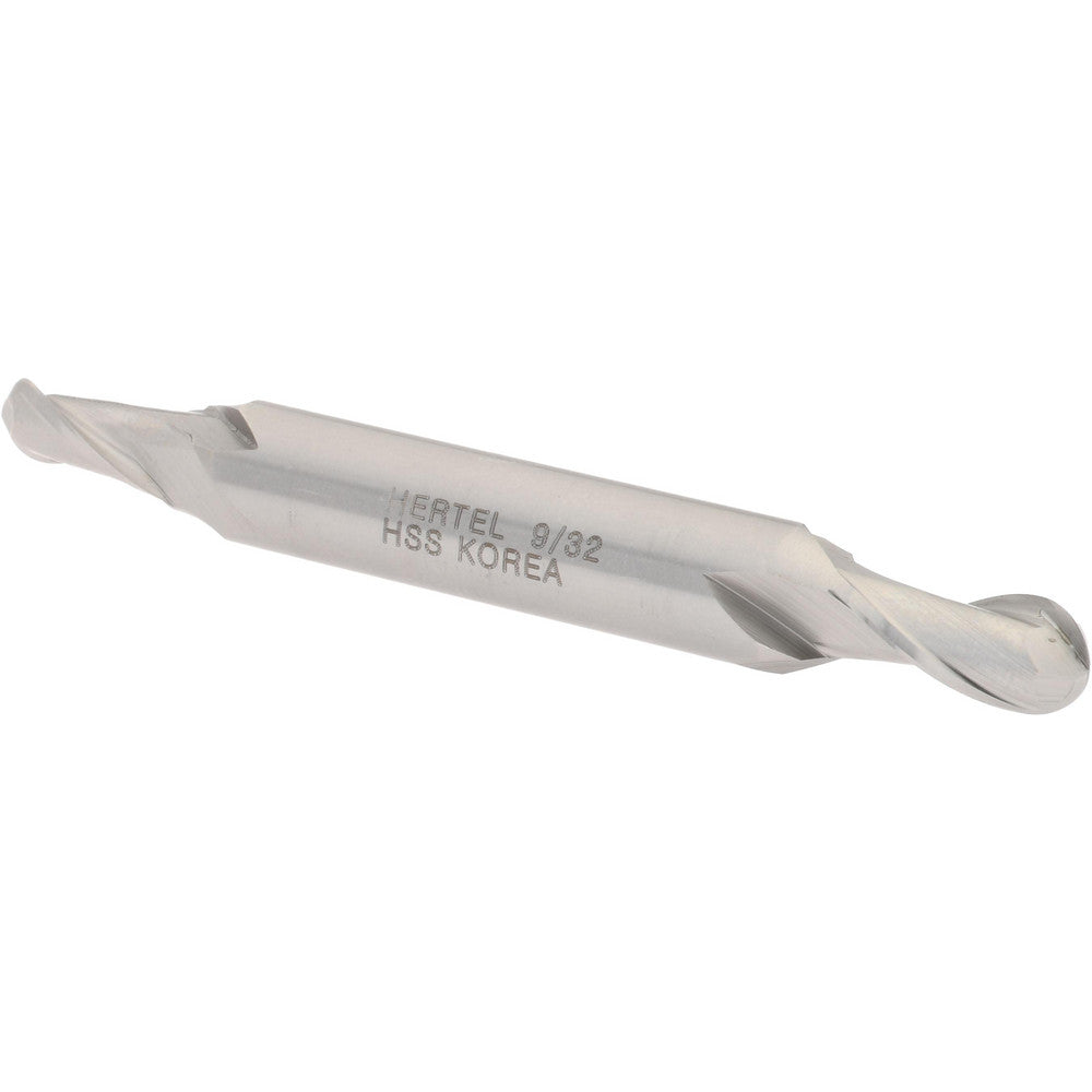 Hertel E211201801 Ball End Mill 0.2813" Dia, 0.5625" LOC, 2 Flute, High Speed Steel