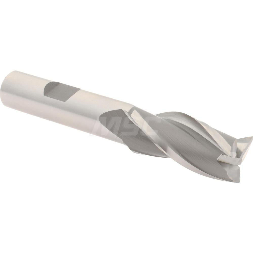 Hertel E1043940 Square End Mill 5/8'' Dia, 1-3/8'' LOC, 1/2'' Shank Dia, 3-3/8'' OAL, 3 Flutes, High Speed Steel