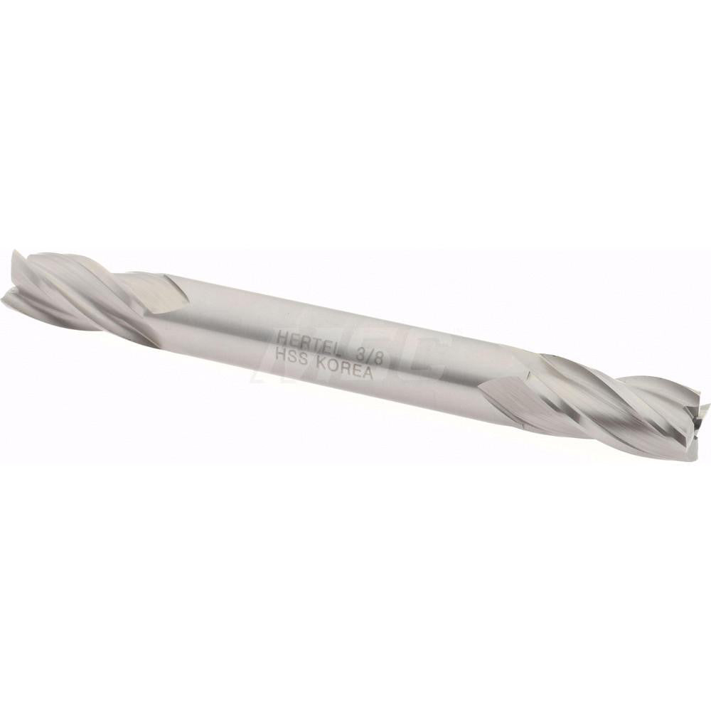 Hertel E1051024 Square End Mill 3/8'' Dia, 3/4'' LOC, 3/8'' Shank Dia, 3-1/2'' OAL, 4 Flutes, High Speed Steel