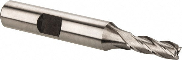 Hertel E103101401 Square End Mill 7/32'' Dia, 5/8'' LOC, 3/8'' Shank Dia, 2-7/16'' OAL, 4 Flutes, High Speed Steel
