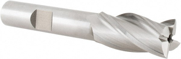 Hertel E1031903 Square End Mill 1/2'' Dia, 1'' LOC, 3/8'' Shank Dia, 2-11/16'' OAL, 4 Flutes, High Speed Steel