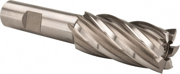 Hertel E1032908 Square End Mill 7/8'' Dia, 1-7/8'' LOC, 5/8'' Shank Dia, 4'' OAL, 6 Flutes, High Speed Steel