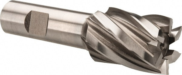 Hertel E103210802 Square End Mill 1-1/8'' Dia, 1-1/2'' LOC, 3/4'' Shank Dia, 3-7/8'' OAL, 6 Flutes, High Speed Steel