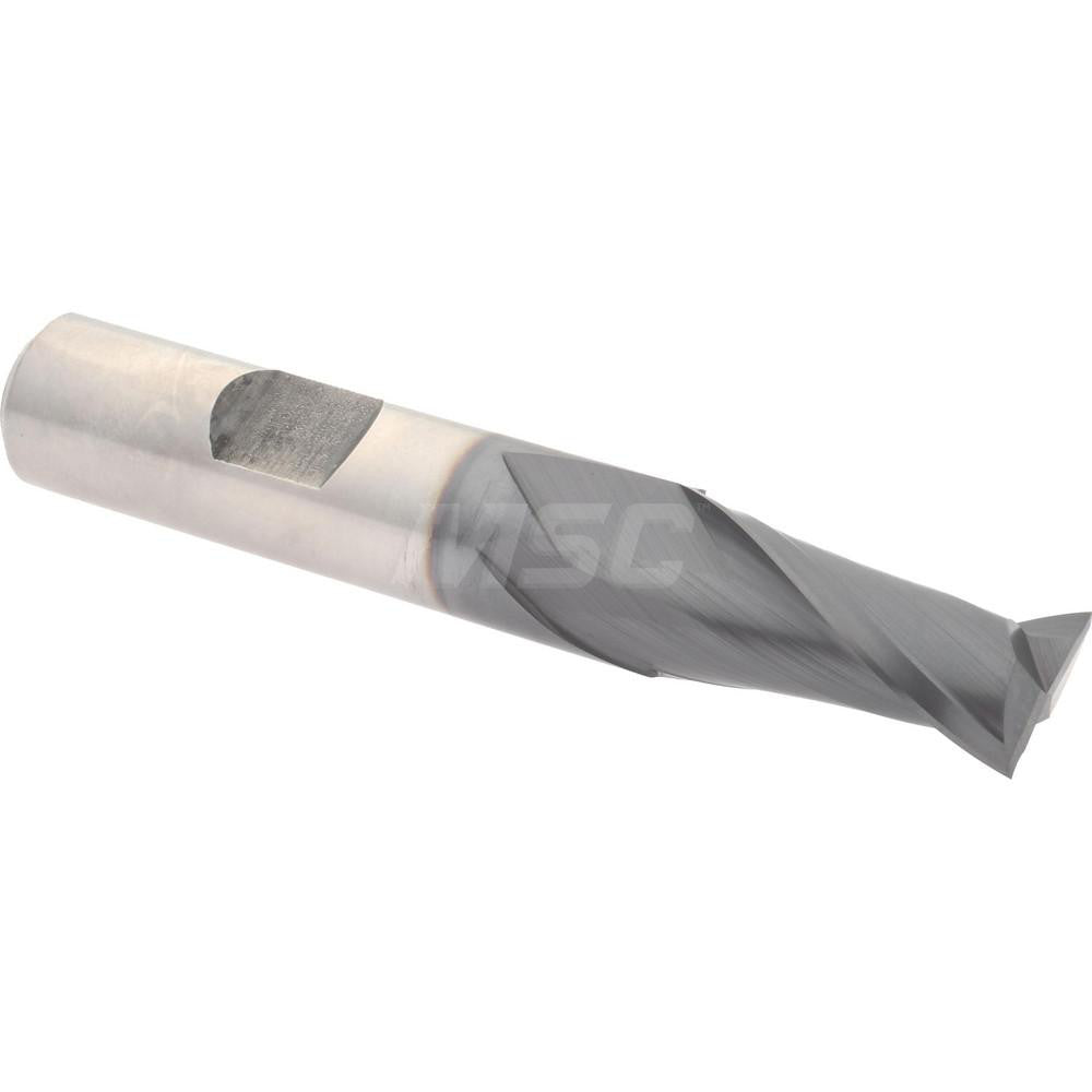 Hertel E7030032 Square End Mill 1/2'' Dia, 1'' LOC, 1/2'' Shank Dia, 3'' OAL, 2 Flutes, Cobalt