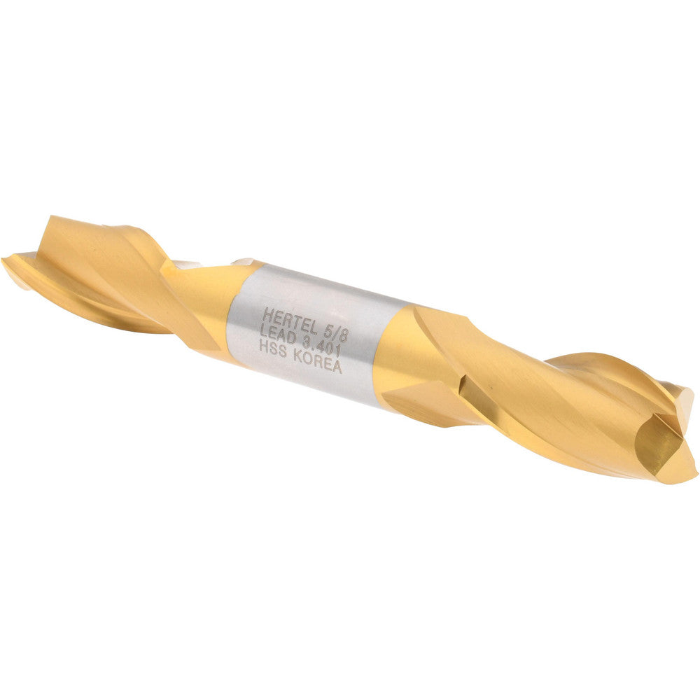 Hertel E8050040 Square End Mill 5/8'' Dia, 1-1/8'' LOC, 5/8'' Shank Dia, 4-1/2'' OAL, 2 Flutes, High Speed Steel