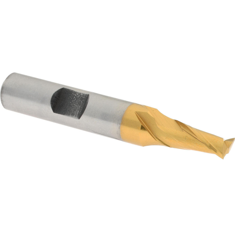 Hertel E8030016 Square End Mill 1/4'' Dia, 1/2'' LOC, 3/8'' Shank Dia, 2-5/16'' OAL, 2 Flutes, High Speed Steel