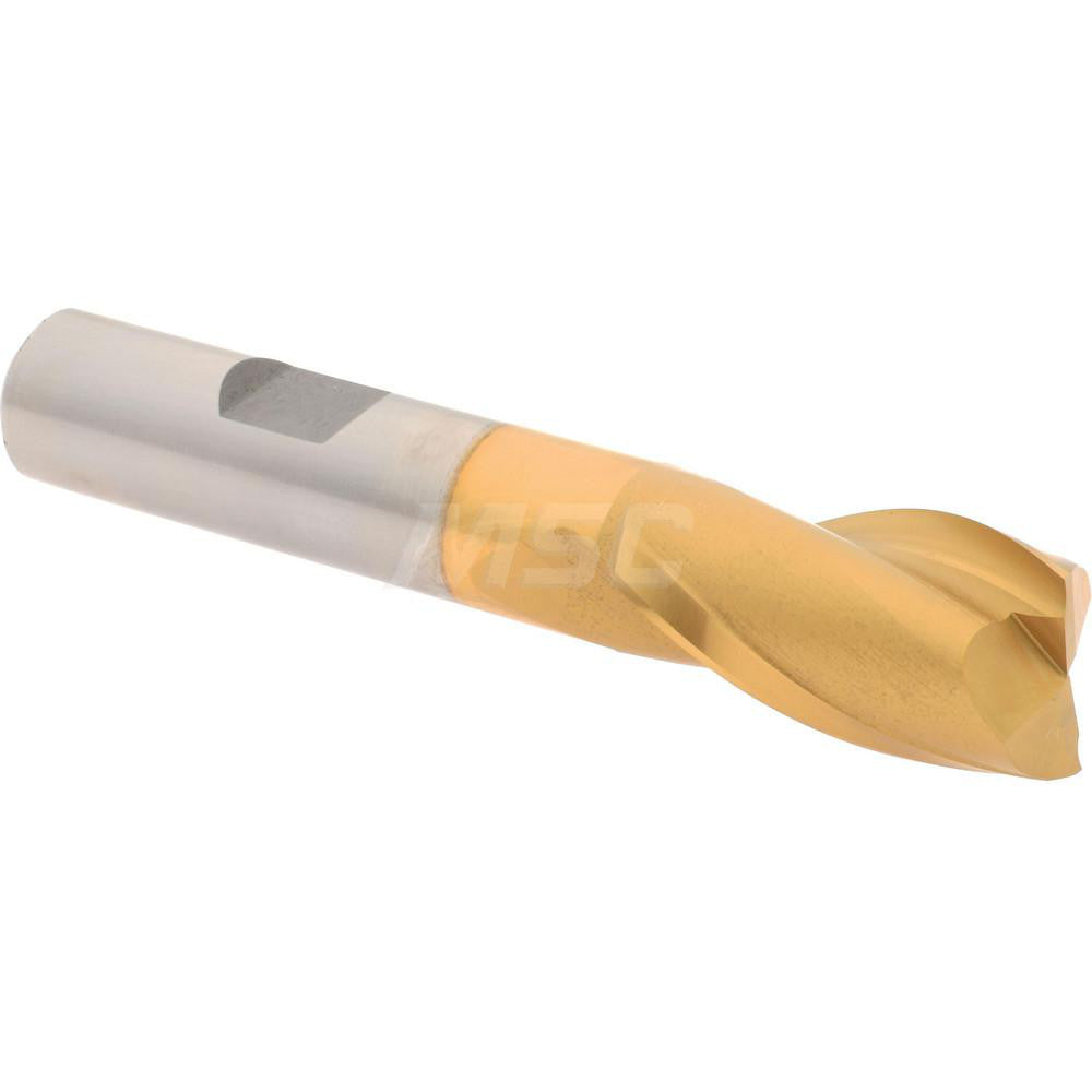 Hertel E8030902 Square End Mill 5/8'' Dia, 1-1/8'' LOC, 1/2'' Shank Dia, 3-1/8'' OAL, 2 Flutes, High Speed Steel