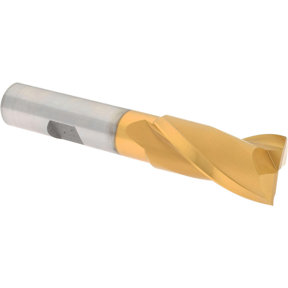 Hertel E8030903 Square End Mill 11/16'' Dia, 1-5/16'' LOC, 1/2'' Shank Dia, 3-5/16'' OAL, 2 Flutes, High Speed Steel
