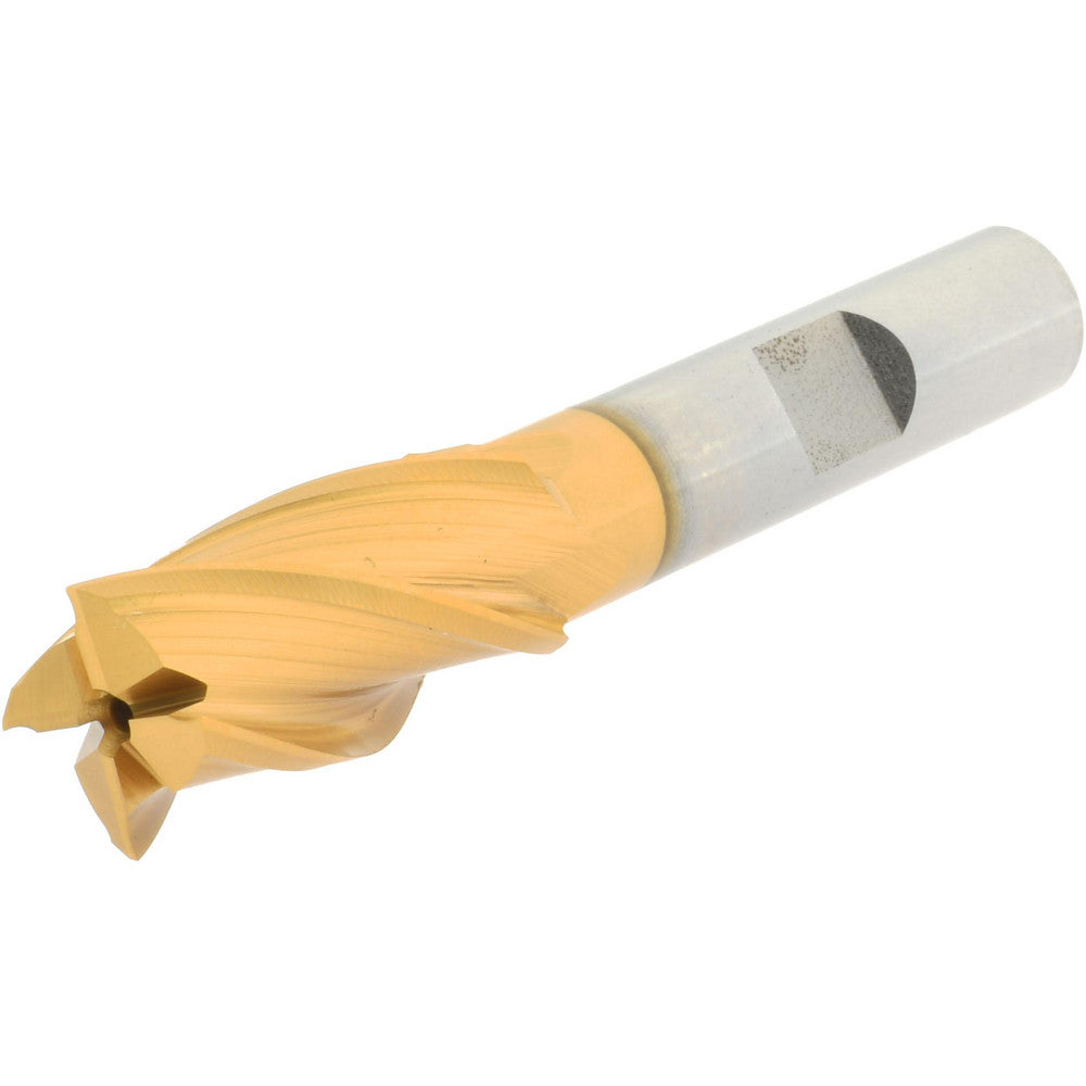 Hertel E8031903 Square End Mill 1/2'' Dia, 1'' LOC, 3/8'' Shank Dia, 2-11/16'' OAL, 4 Flutes, High Speed Steel