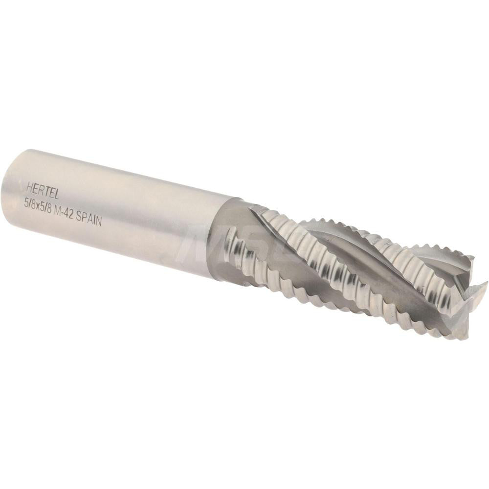 Hertel 41120411 Roughing End Mill 5/8" Dia, 4 Flute, Single End, Cobalt