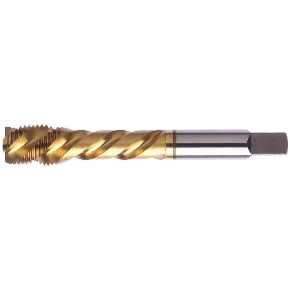 Value Collection 84917 Spiral Flute Tap 3/8-16 UNC, 3 Flutes, Modified Bottoming, 3B Class of Fit, Vanadium High Speed Steel, TIN Coated
