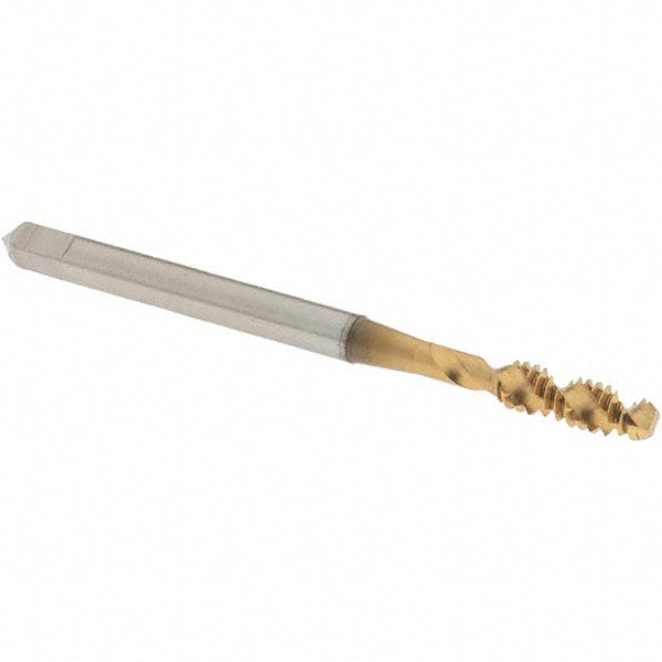 OSG 1412505 Spiral Flute Tap #6-32, UNC, 2 Flute, Bottoming Chamfer, 2B Class of Fit, High-Speed Steel, TiN Finish