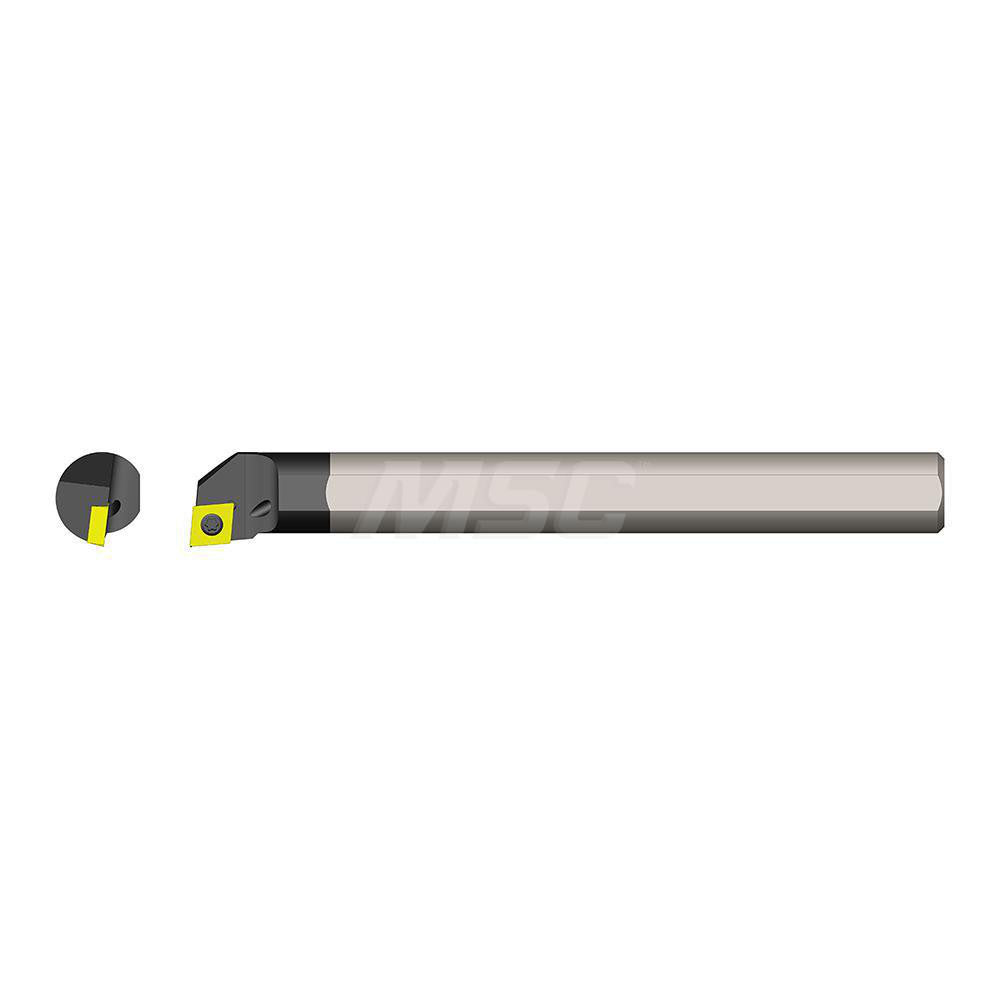 Ultra-Dex 920-000-153 Indexable Boring Bar E06MSCLPR2, 0.4" Min Bore Dia, Right Hand Cut, 3/8" Shank Dia, -5 ° Lead Angle, Solid Carbide