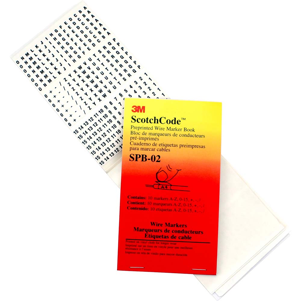 3M 7000132478 540 Label, 1.37 Inch Long x 0.22 Inch Wide x 1/4mm Thick, Alphanumeric Vinyl Film Book