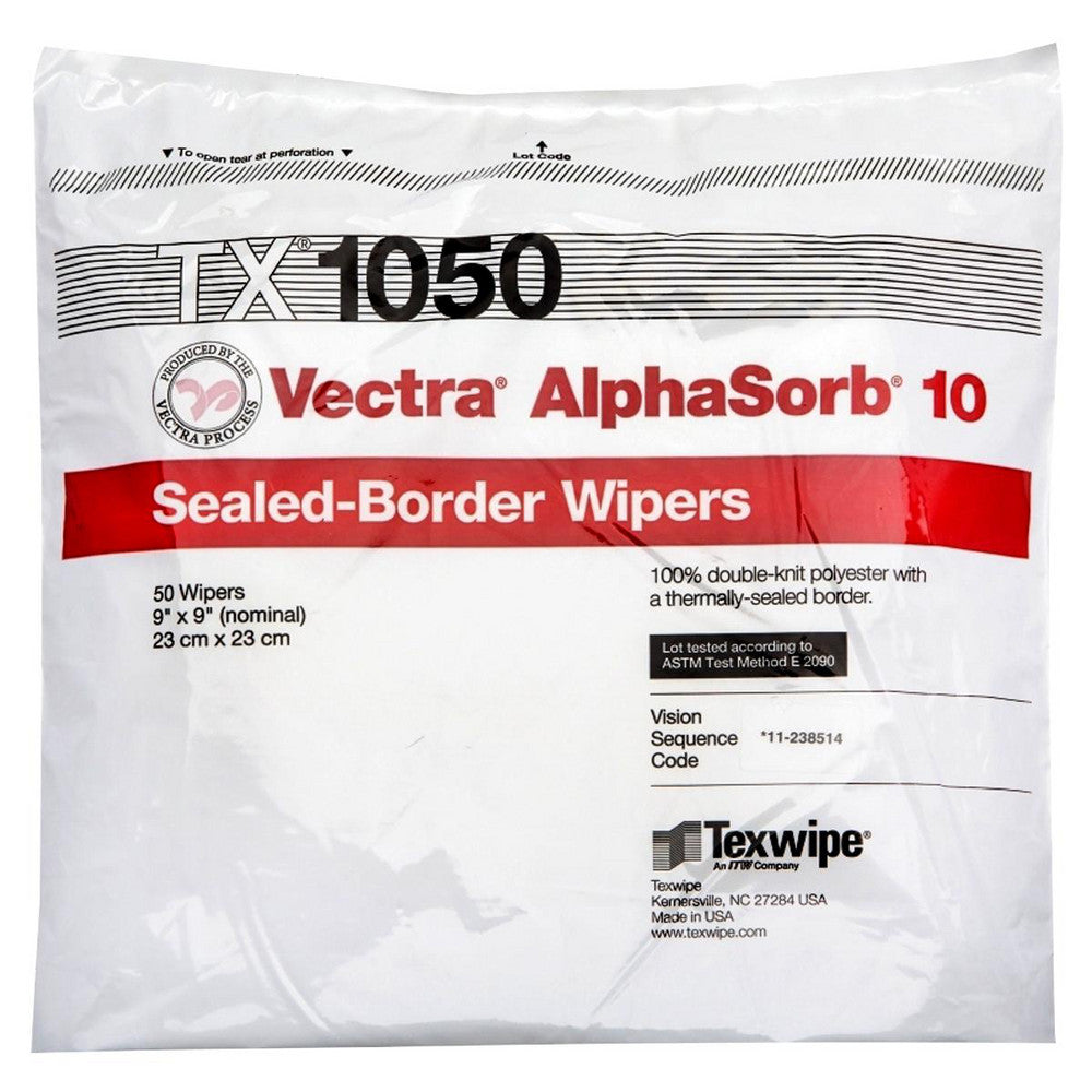 Texwipe TX1050 Vectra® AlphaSorb® 10 TX1050 Dry Cleanroom Wipers, Non-Sterile
