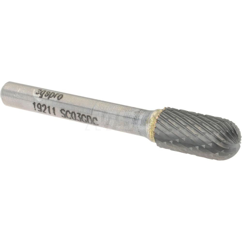 Kyocera SGS Precision Tools 19211 Abrasive Burr SE-51G D/C, 3/8" Cut Dia, Oval, Double Cut