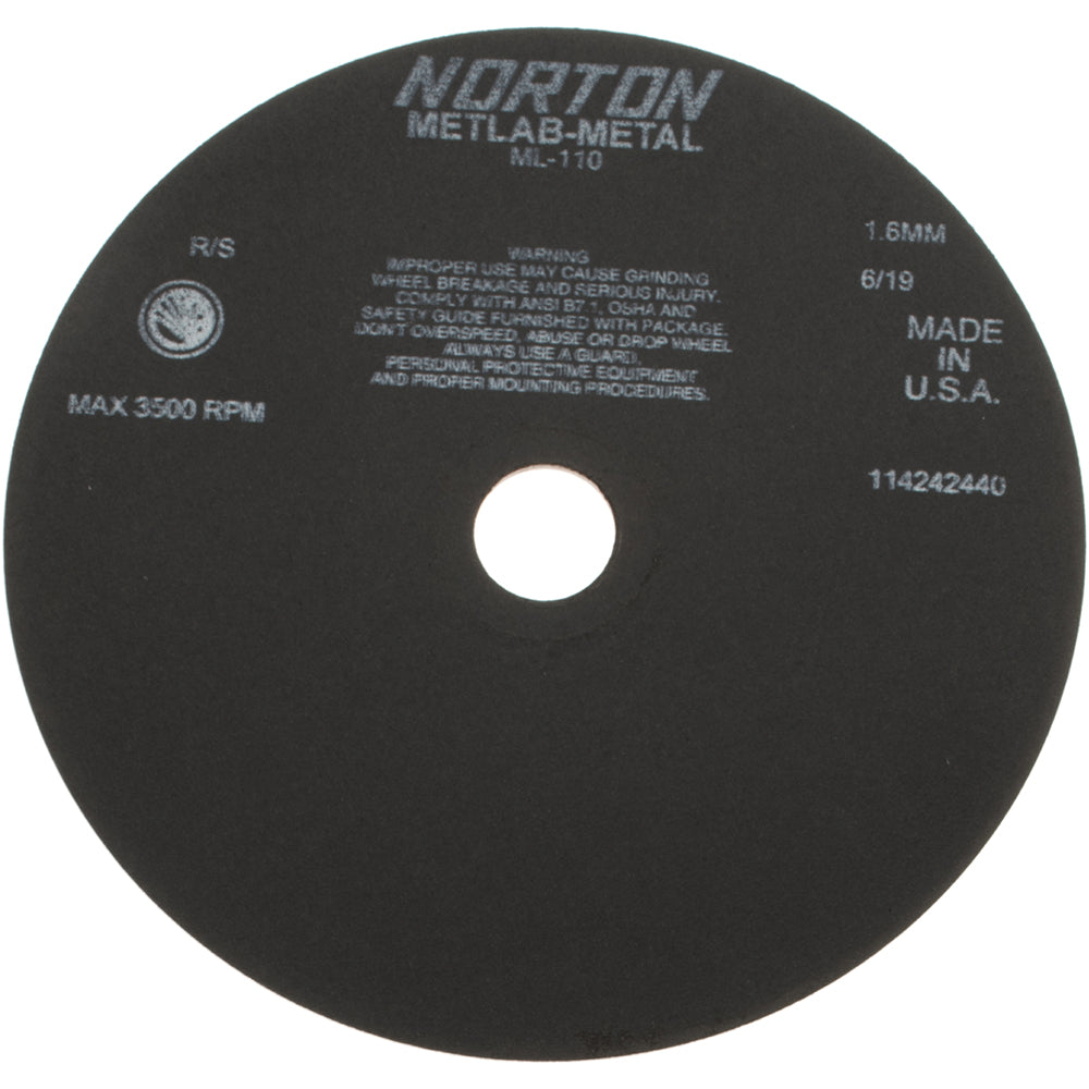 Norton 66253117879 Cutoff Wheel 10" Dia, 0.063" Thick, 1-1/4" Hole, Aluminum Oxide