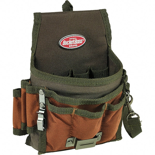 Bucket Boss 54140 Tool Pouch 9 Pockets, 8 Tool Loops, Clip for Tape Measure, Web Loop for Tape Rolls