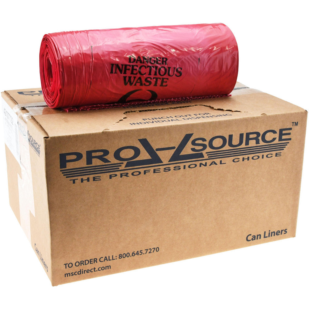 Pro-Source PSIW4047 Pack of (150) 45 Gal Capacity, Red, Hazardous Waste Bags