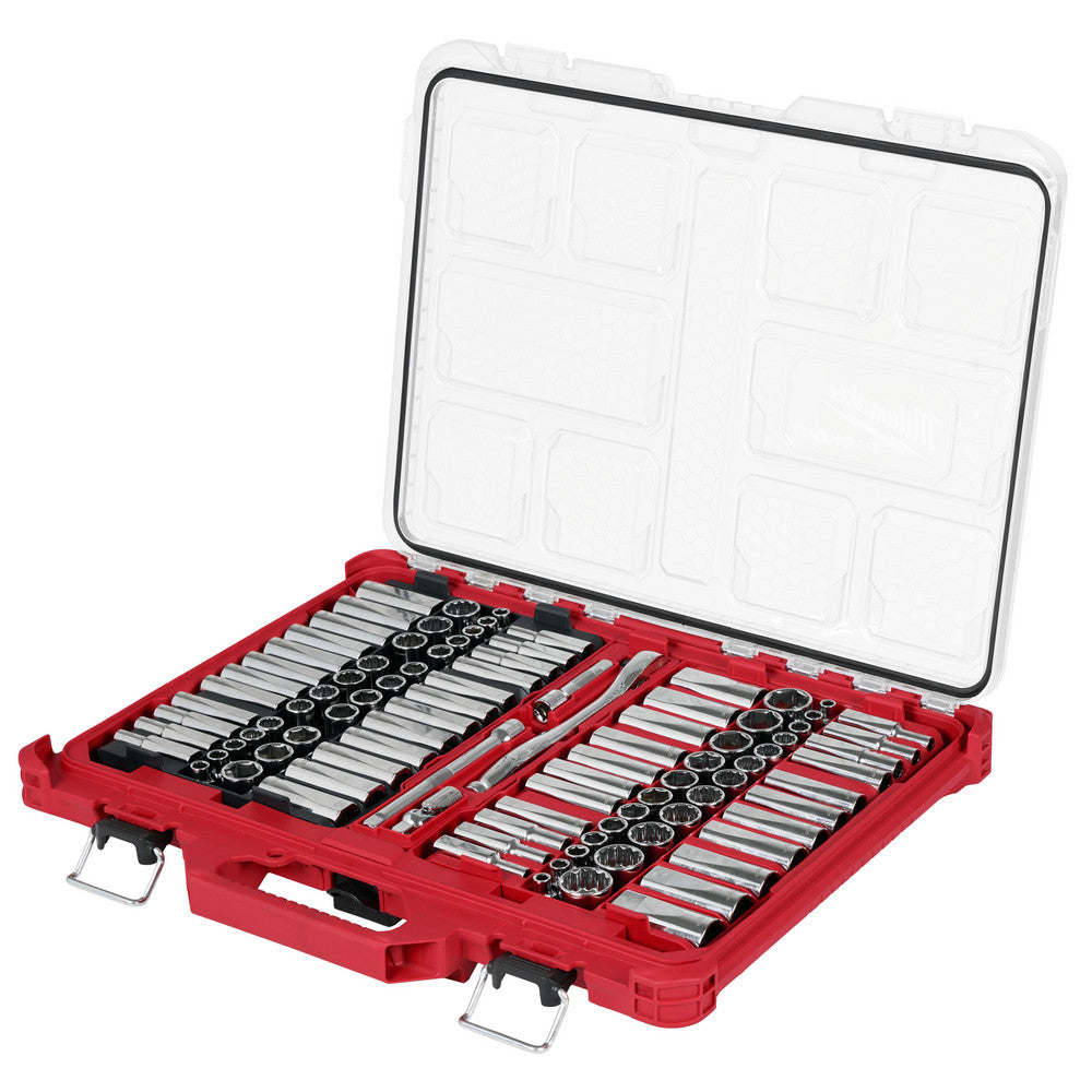 Milwaukee Tool 48-22-9285 Socket Set Ratchet & Socket Set, 98 Pc, 3/8 in" Drive