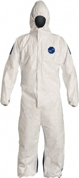 Dupont TD127SWBMD0025CM Disposable Coveralls Abrasion Protection, Size Medium, 1.2000 oz, Tyvek 400 D, Zipper Closure
