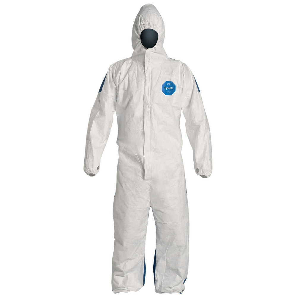 Dupont TD127SWB3X0025CM Disposable Coveralls Abrasion Protection, Size 3X-Large, 1.2000 oz, Tyvek 400 D, Zipper Closure