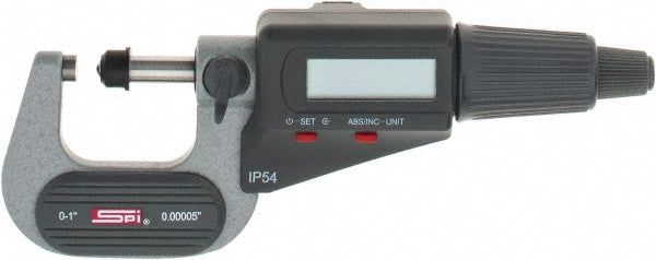 SPI MS170309048 Electronic Outside Micrometer 1" Max, Carbide-Tipped Face, IP54