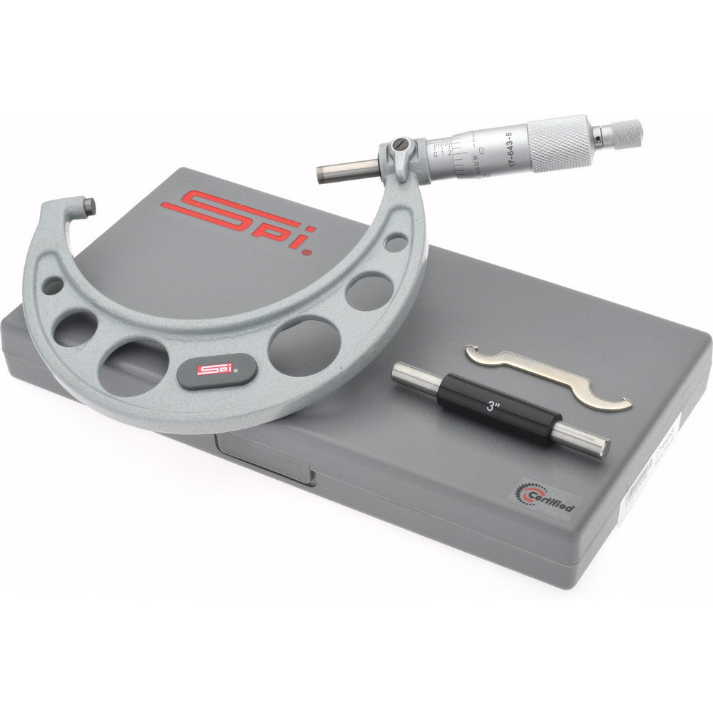 SPI CMS161205005 Mechanical Outside Micrometer 4" Range, 0.0001" Graduation