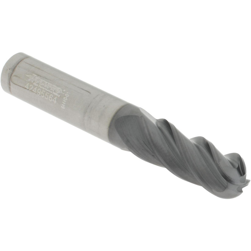 Accupro 311201 Ball End Mill 3/8" Dia, 1" LOC, 4 Flute, Solid Carbide