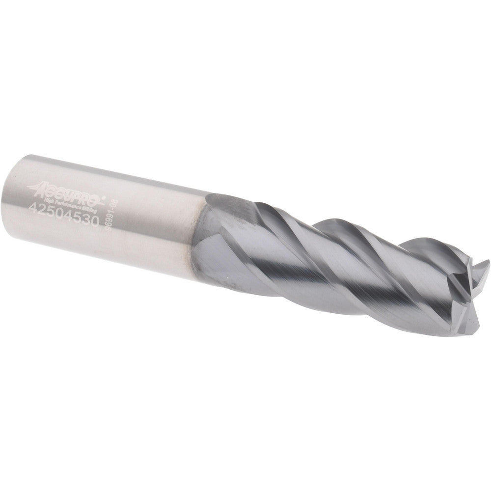 Accupro 310392 Corner Radius End Mill 5/8" Dia, 1-5/8" LOC, 38 deg Helix, Corner Radius End, Centercutting Series HS