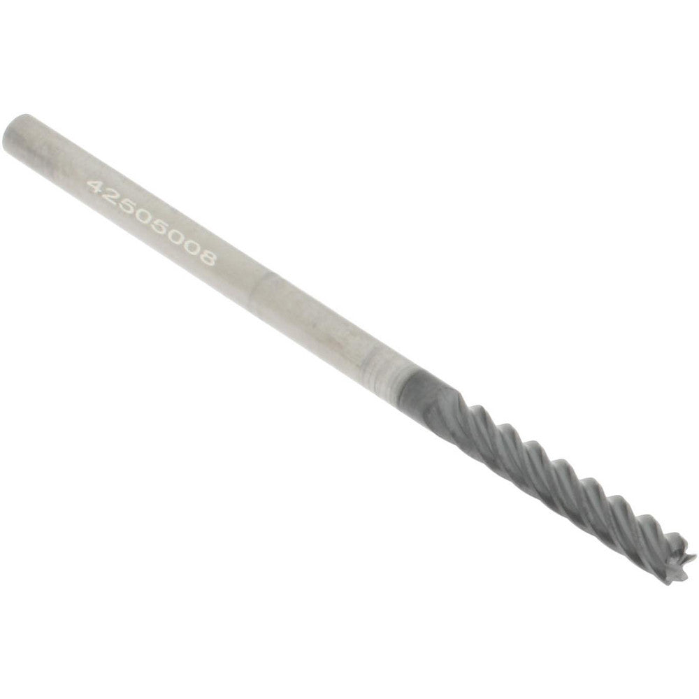 Accupro 311369 Corner Radius End Mill 1/8" Dia, 3/4" LOC, 38 deg Helix, Corner Radius End, Centercutting Series HS