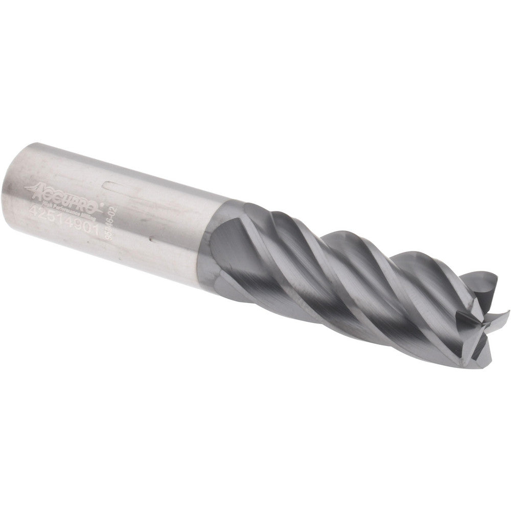Accupro 311727 Corner Radius End Mill 5/8" Dia, 1-5/8" LOC, 38 deg Helix, Corner Radius End, Centercutting Series HS