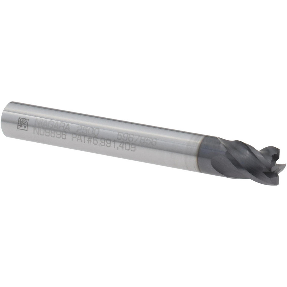 Seco 03084142 Corner Radius End Mill 1/4" Dia, 1/4" LOC, 0.0200" Radius, 4 Flute, Solid Carbide