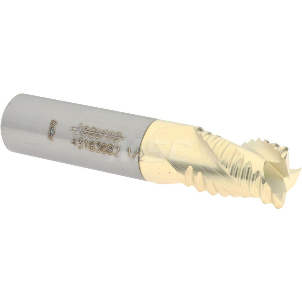 Accupro 43163682 Corner Radius End Mill 1/2" Dia, 5/8" LOC, 0.06" Radius, 3 Flutes, Solid Carbide